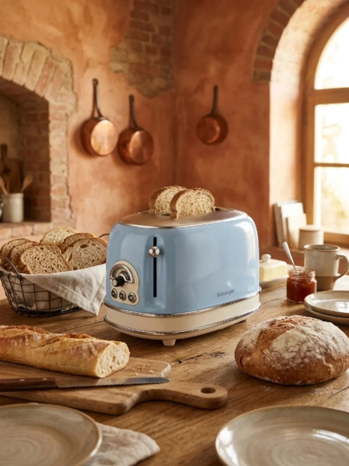 Torradeira Elétrica Ariete Vintage 750W - Design Retrô Italiano Azul