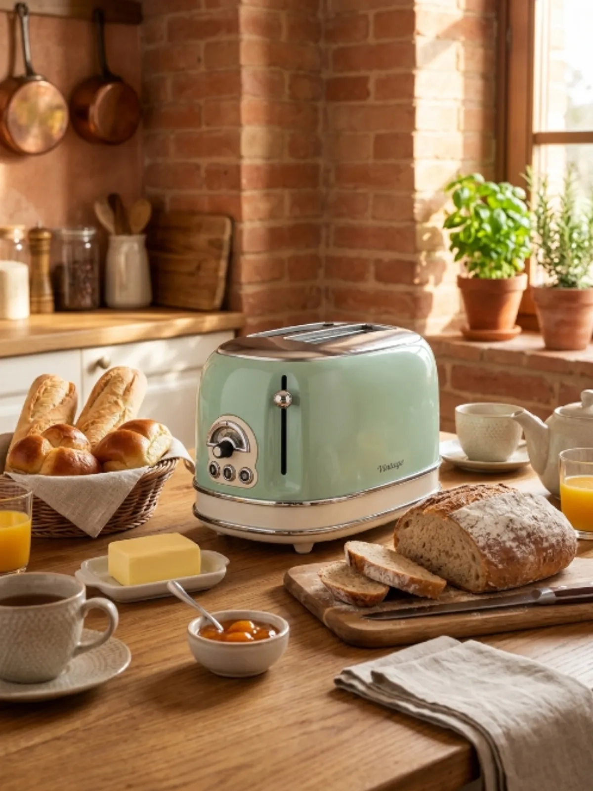 Torradeira Elétrica Ariete Vintage 750W - Design Retrô Italiano Verde