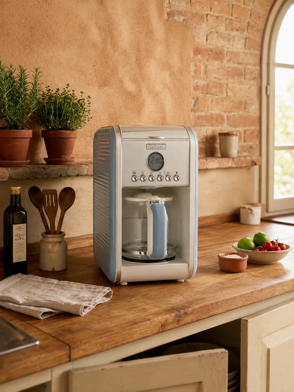 Máquina de Café Espresso Ariete Vintage - Design Retrô Italiano Azul