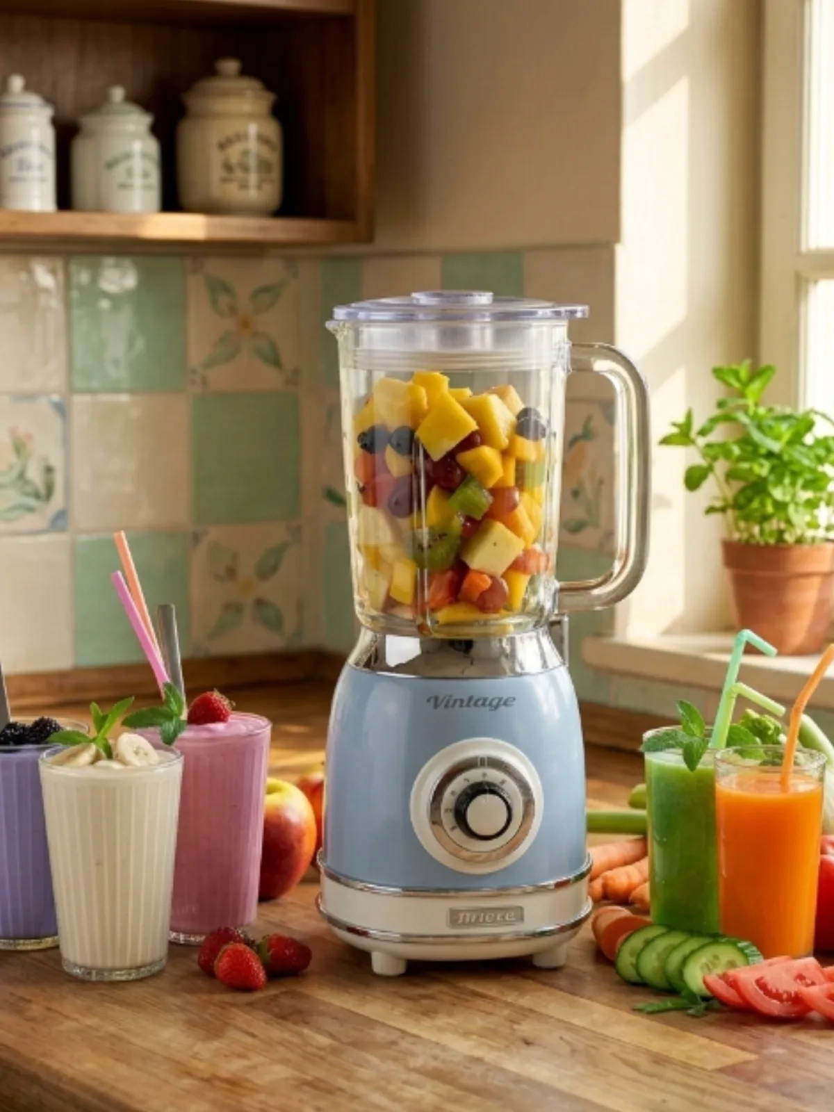 Liquidificador Ariete Vintage Verde 1000W - Design Retrô Italiano Azul