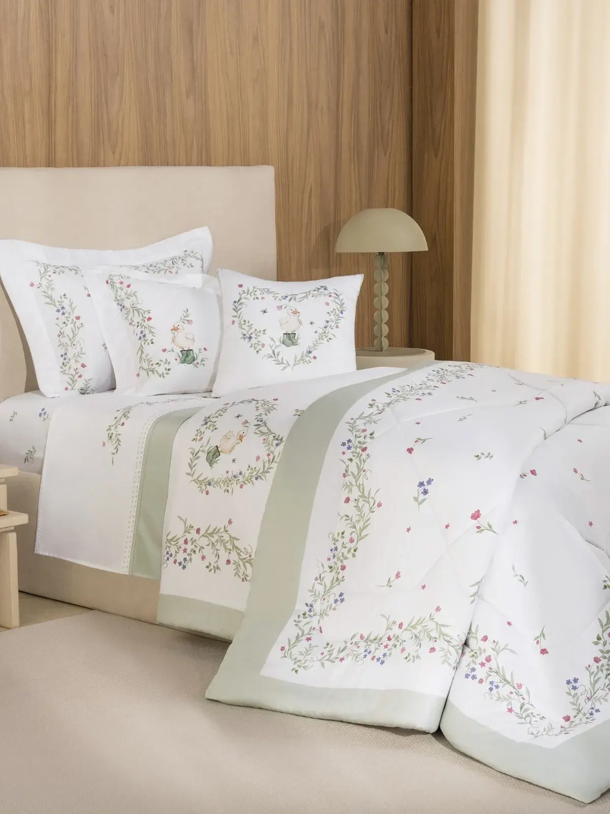Edredom Infantil Trussardi 300 fios Giardini Solteiro