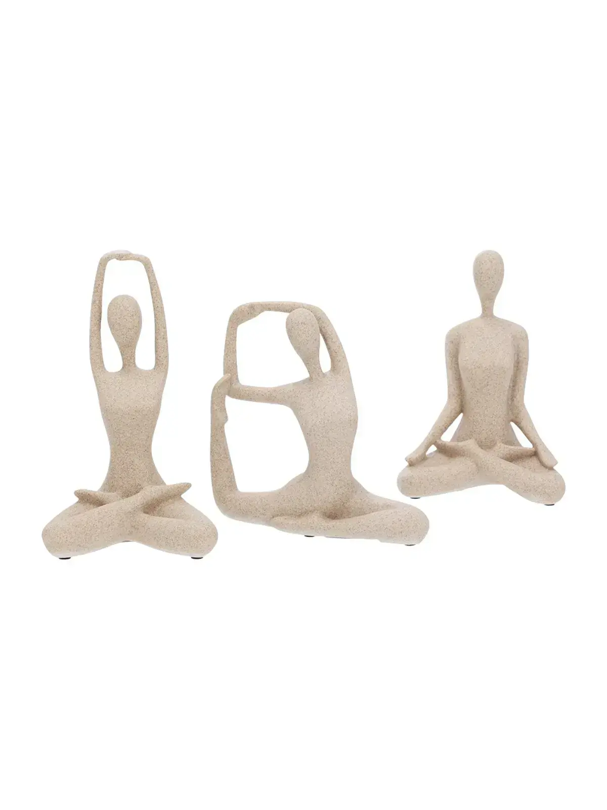 Kit Esculturas Decorativas Yoga em Polirresina 