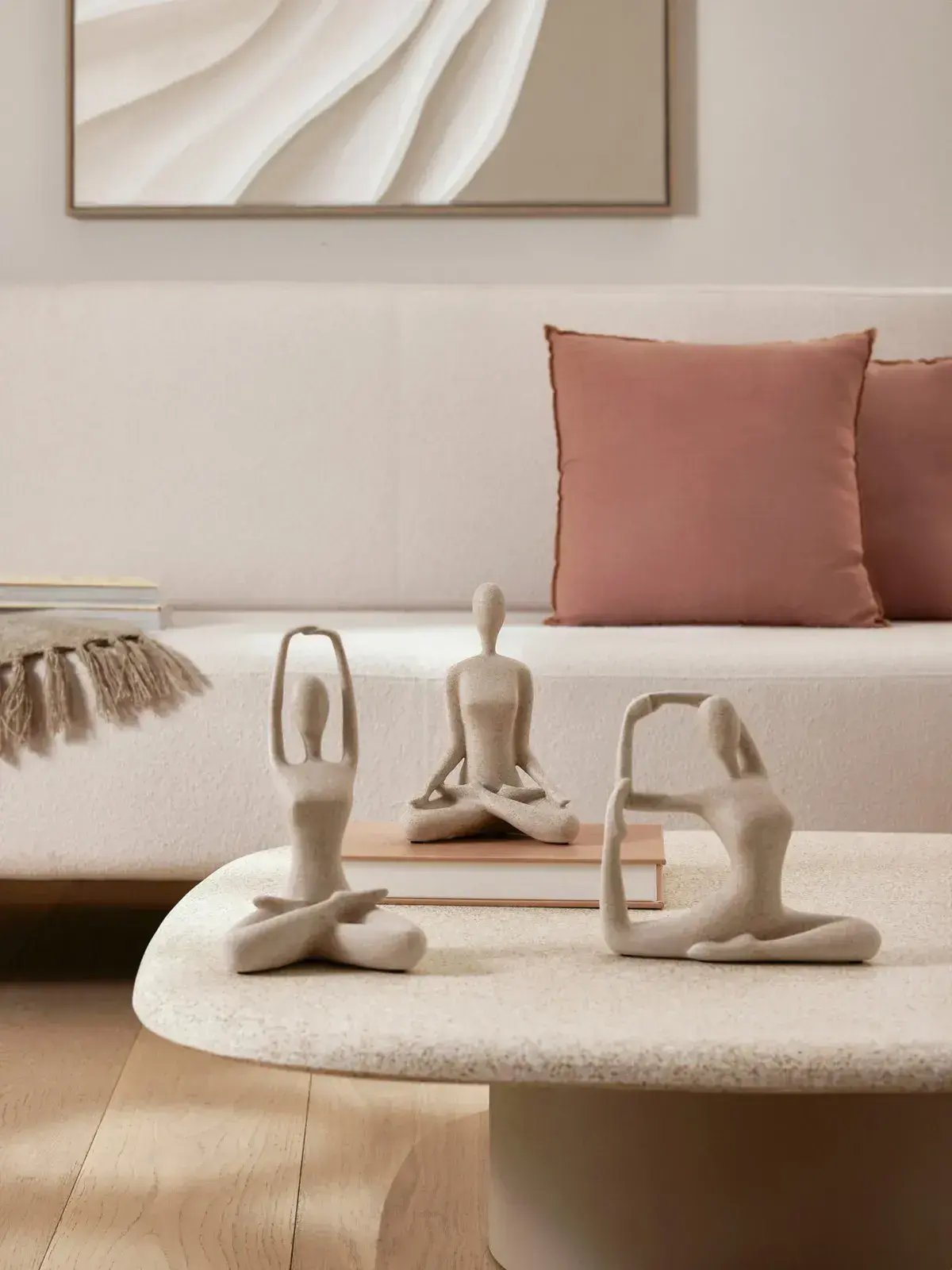Kit Esculturas Decorativas Yoga em Polirresina 
