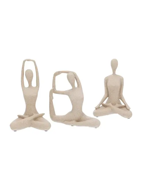 Kit Esculturas Decorativas Yoga em Polirresina
