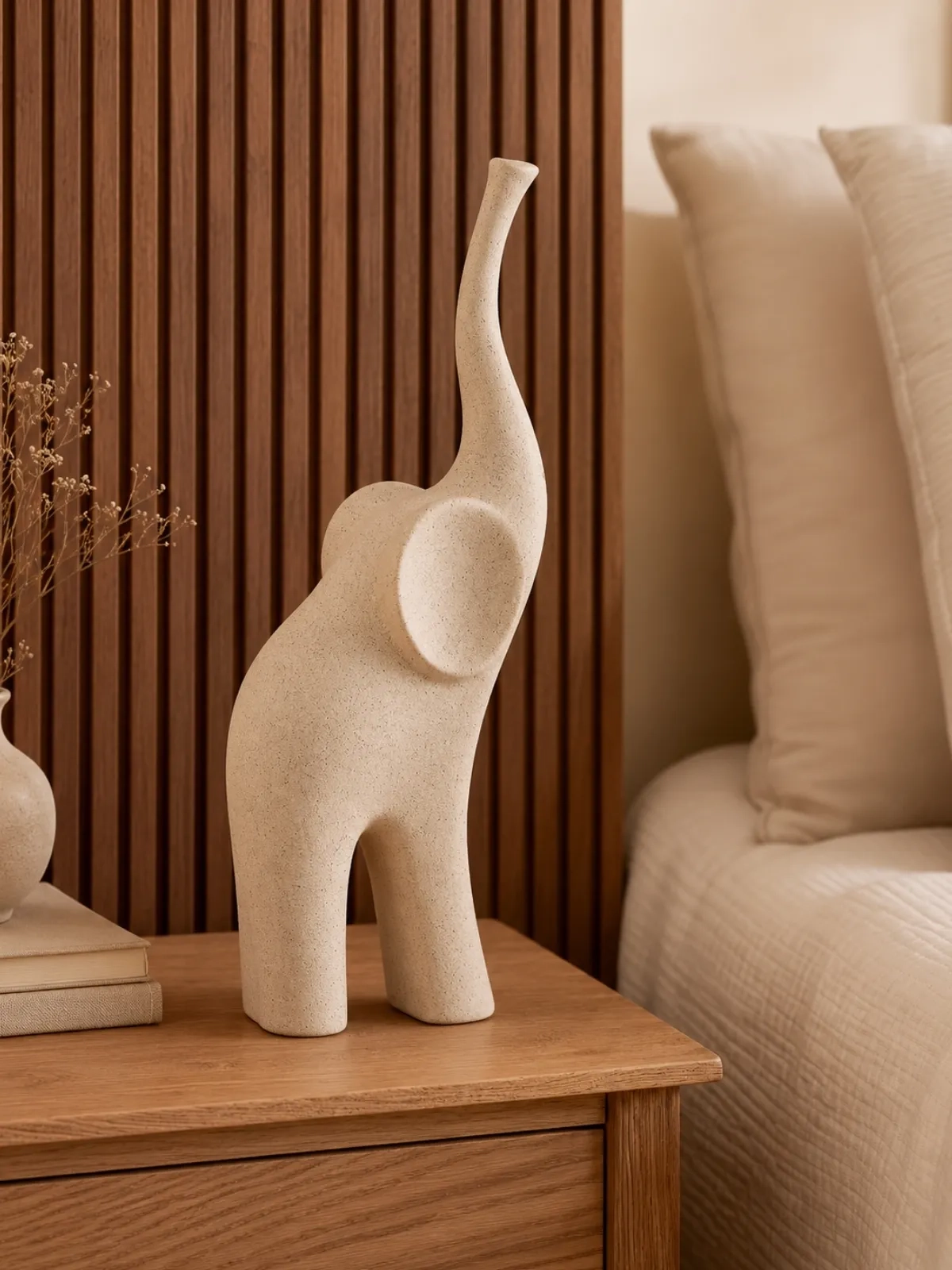 Escultura Decorativa Elefante em Cerâmica Grande 