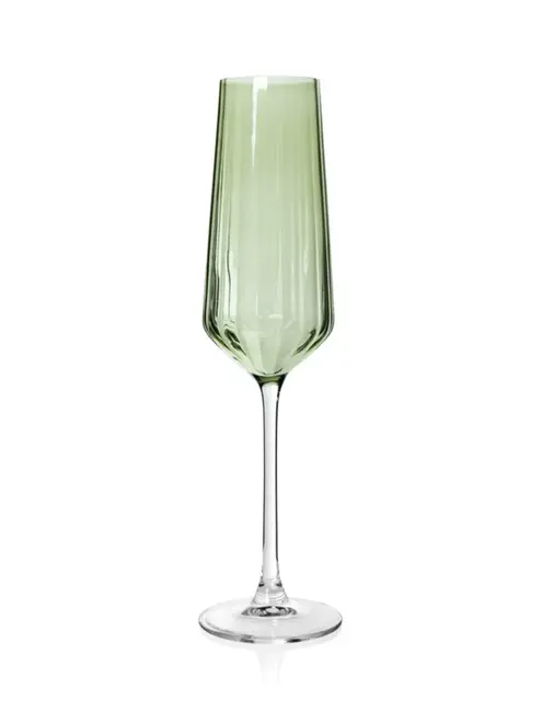 Taça de Champagne de Vidro Lustro Verde