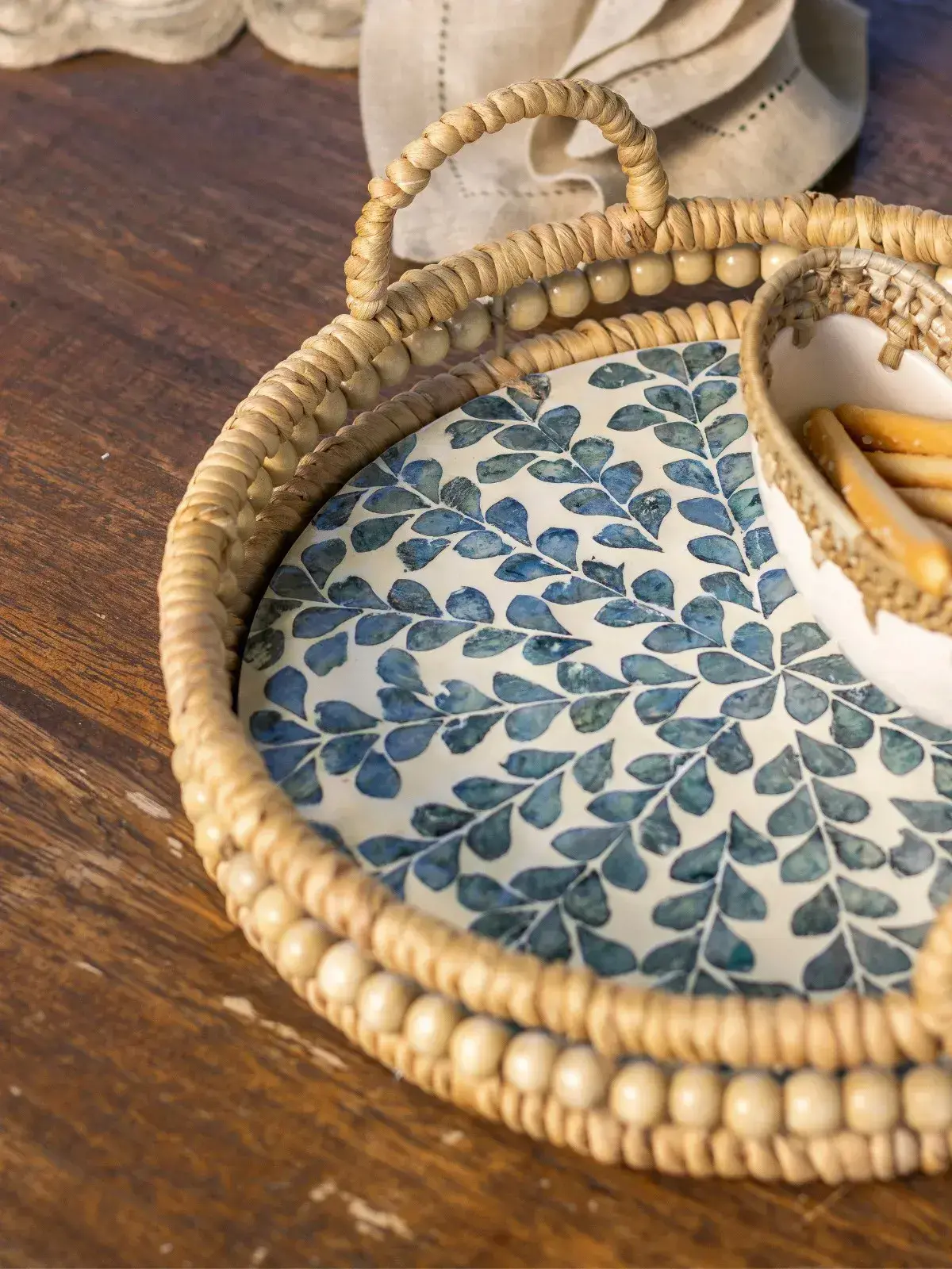 Bandeja Fiber Shell Wood 37 cm