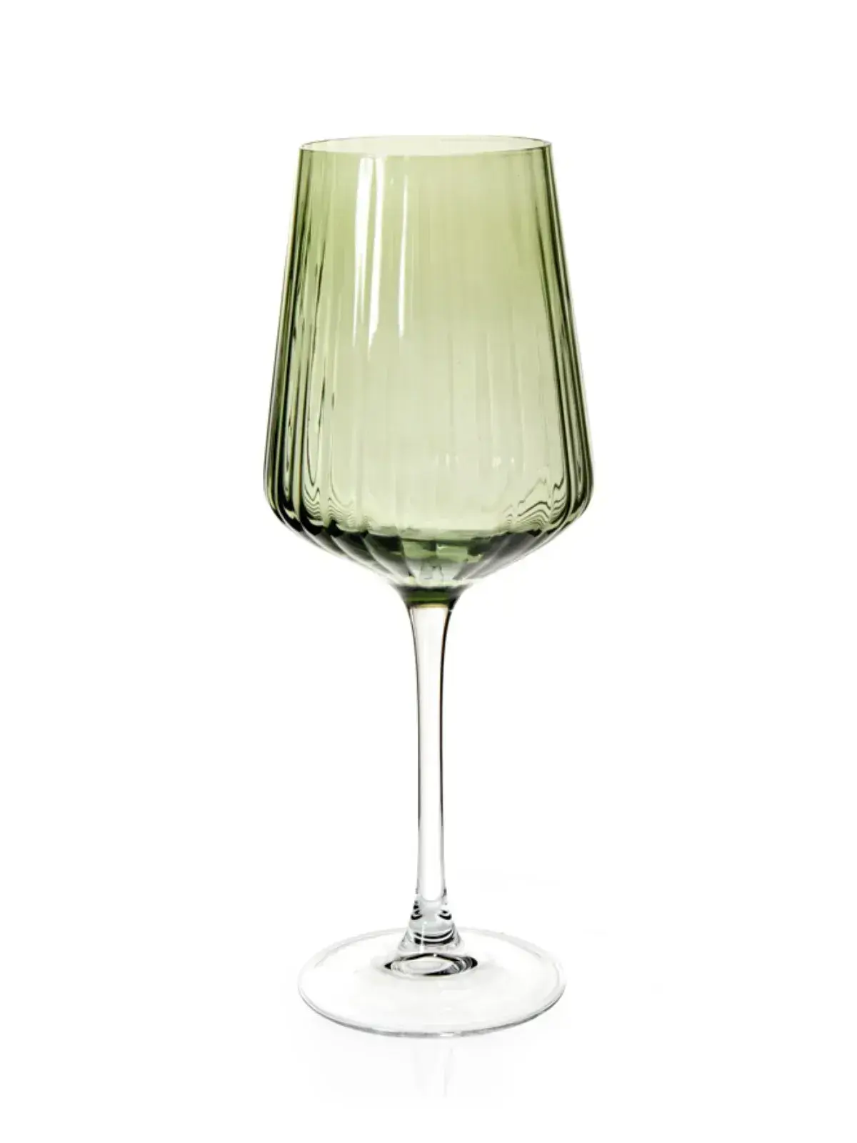 Taça de Vinho de Vidro Lustro Verde Verde
