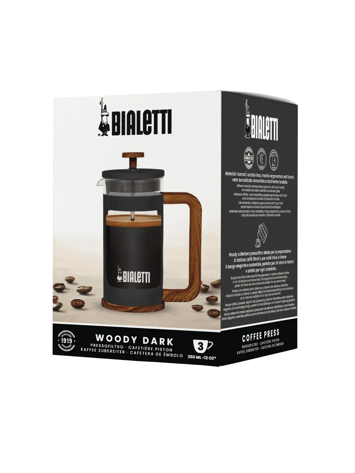 Cafeteira French Press Woody Preto