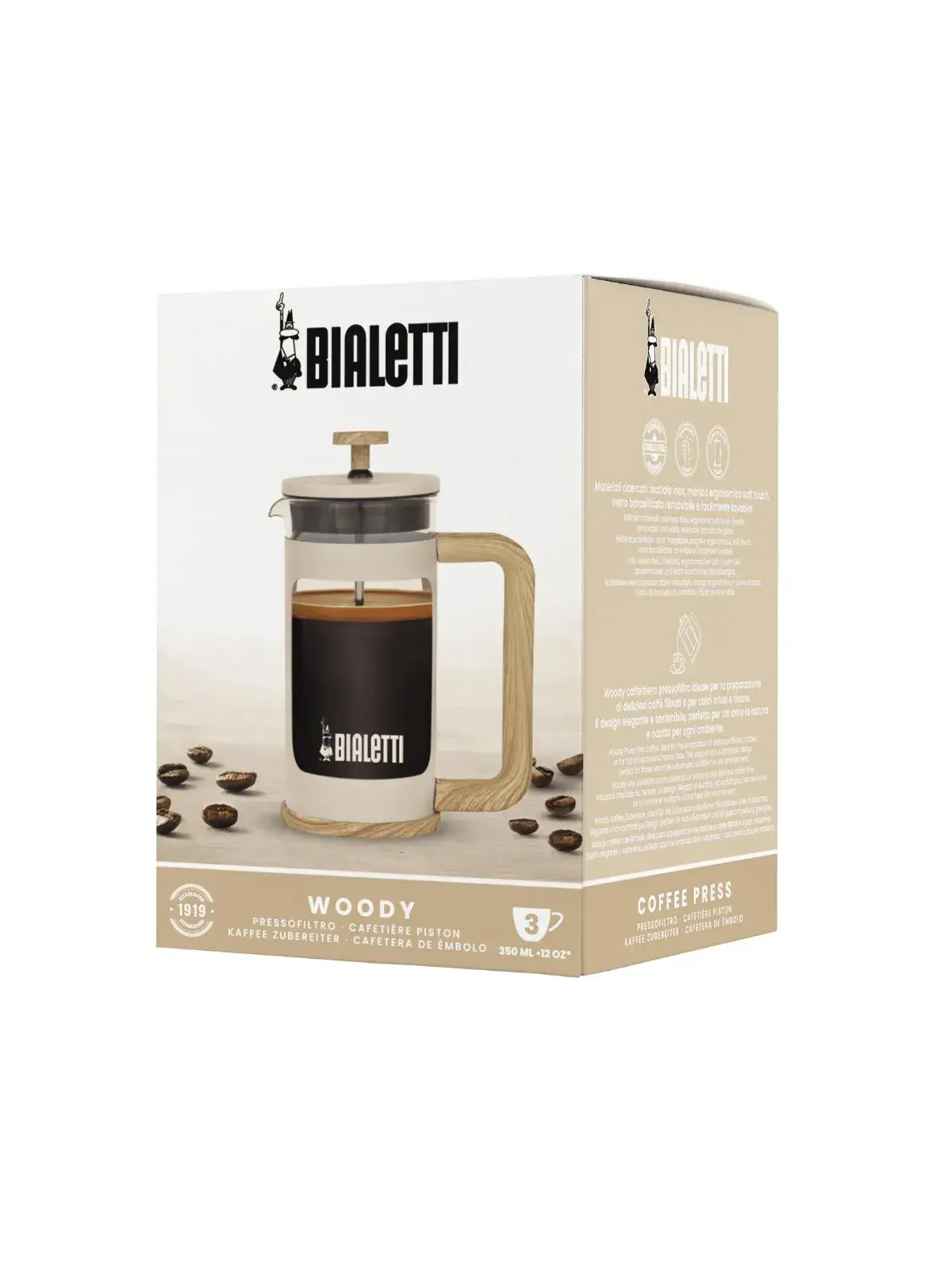 Cafeteira French Press Woody Bege