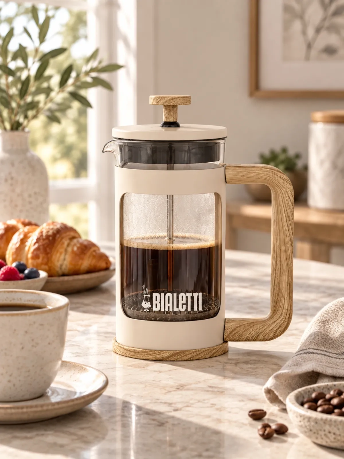 Cafeteira French Press Woody Bege