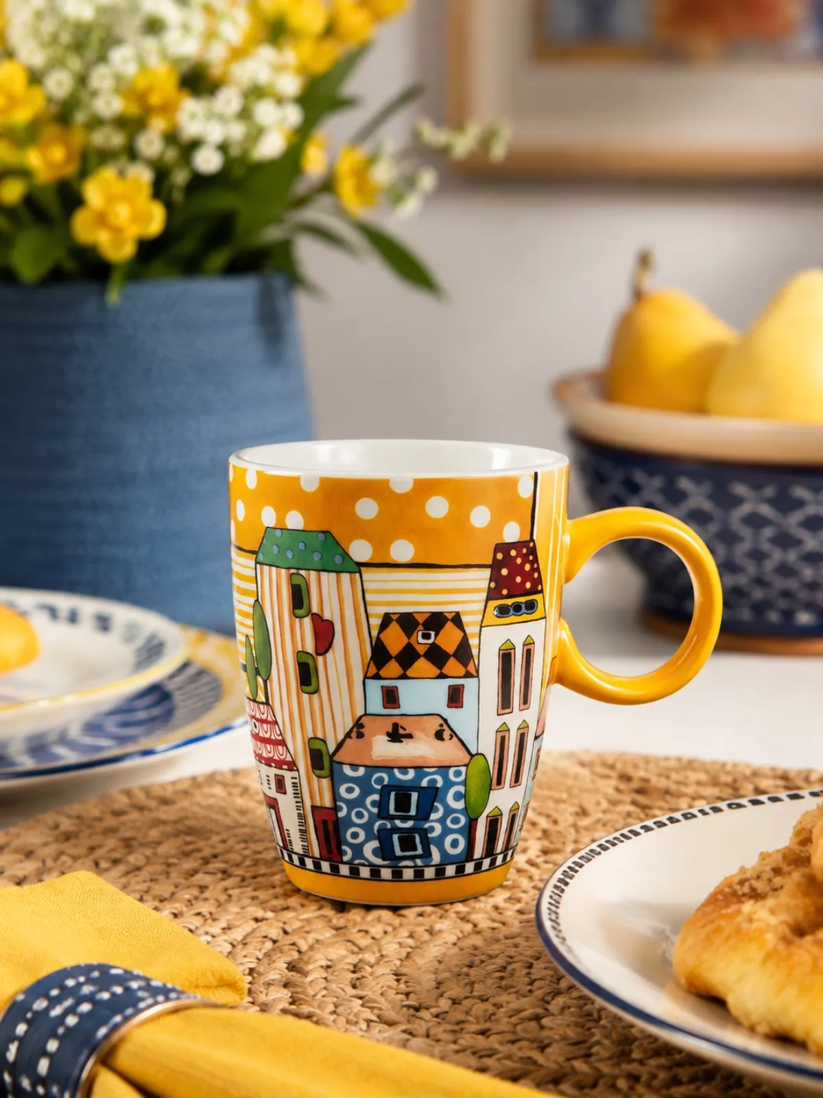 Caneca Mug 430ml Egan Italy Paese Mio Amarelo