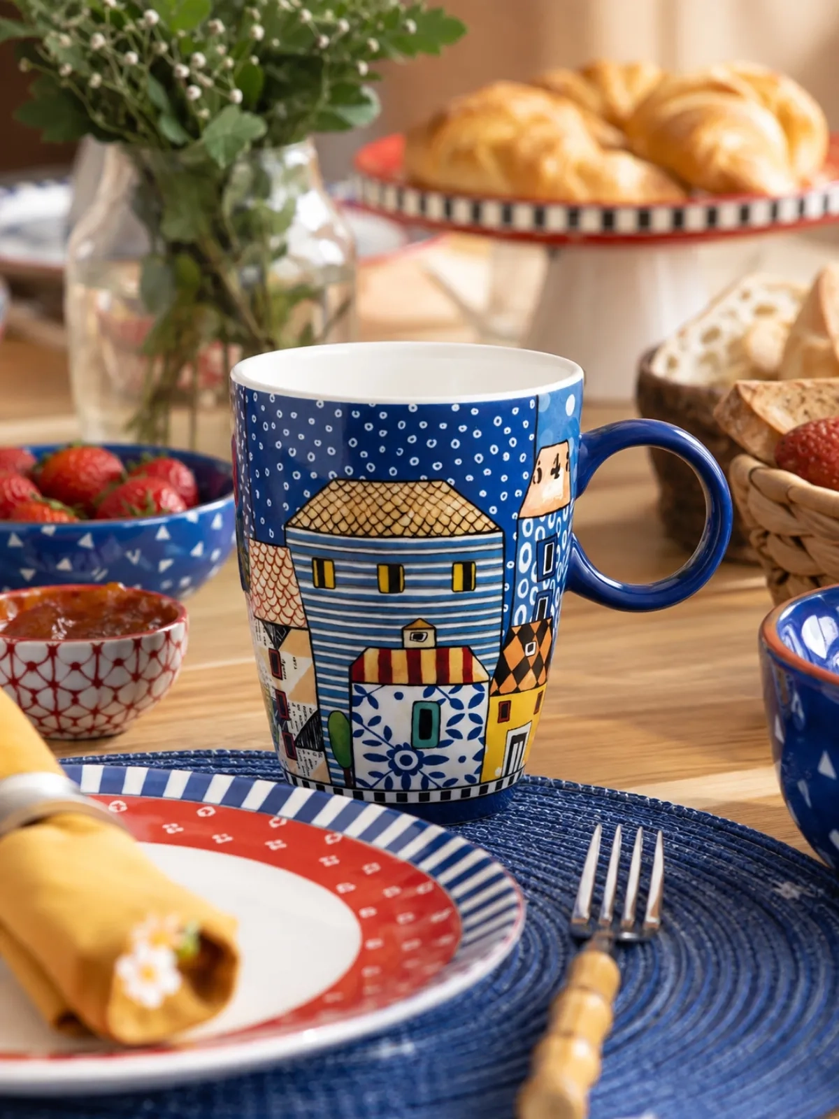 Caneca Mug 430ml Egan Italy Paese Mio Azul