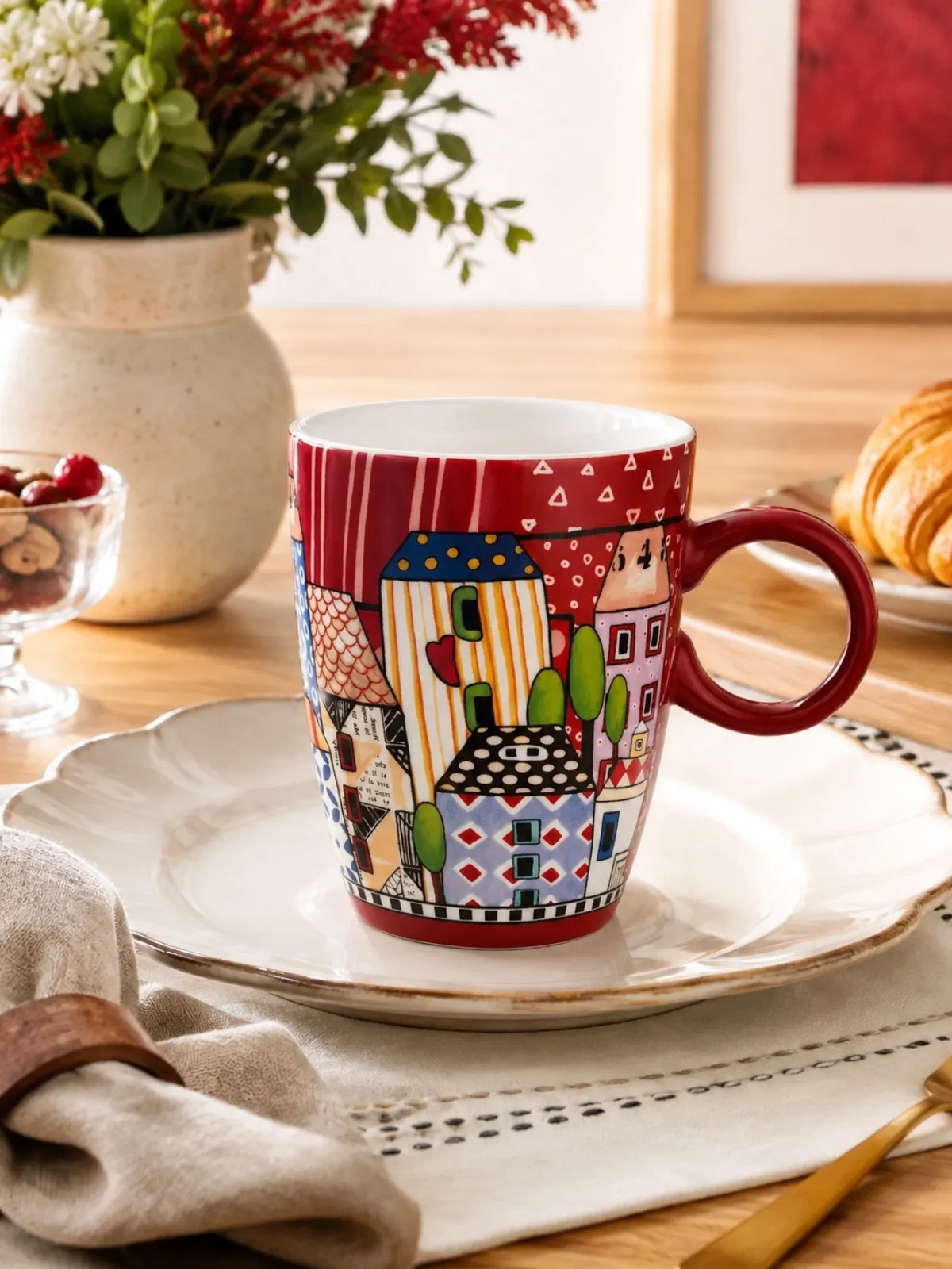 Caneca Mug 430ml Egan Italy Paese Mio Vermelho