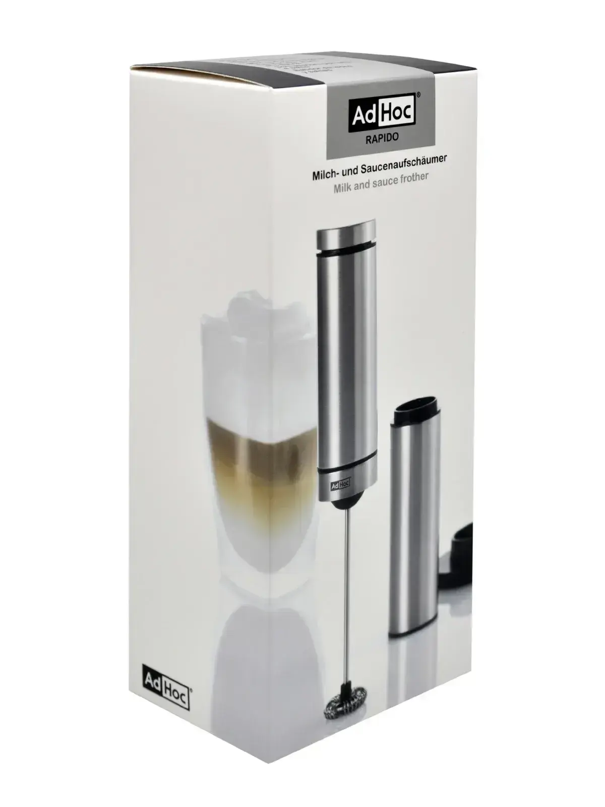 Mini Mixer c/ Base Suporte Pilha Inox Rápido 
