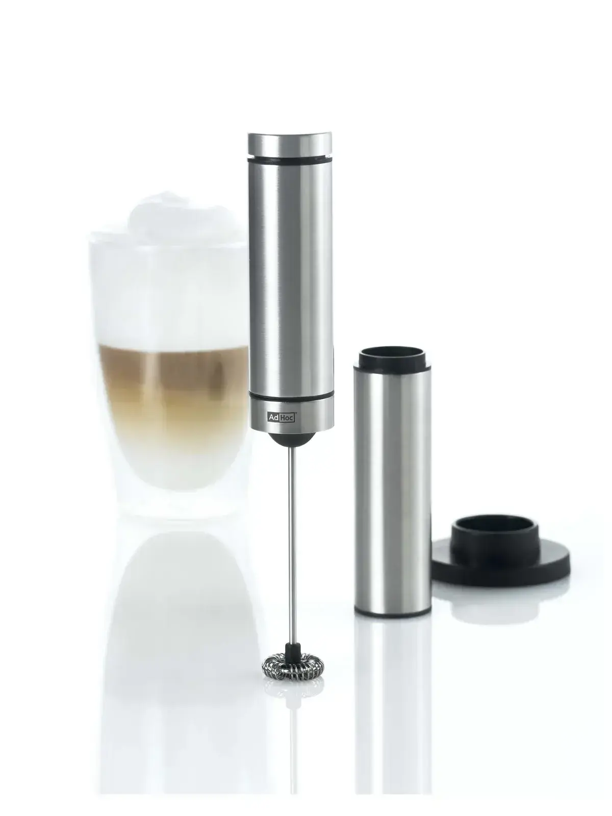 Mini Mixer c/ Base Suporte Pilha Inox Rápido 