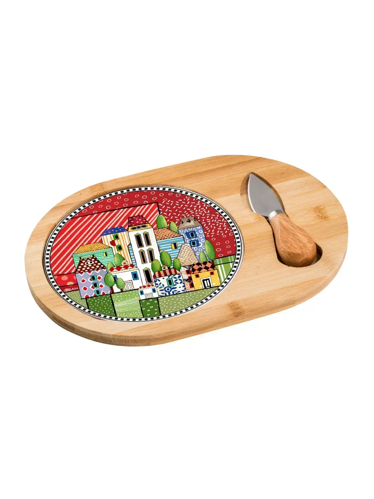 Conjunto Tábua com Faca para Queijo Egan Italy Paese Mio 