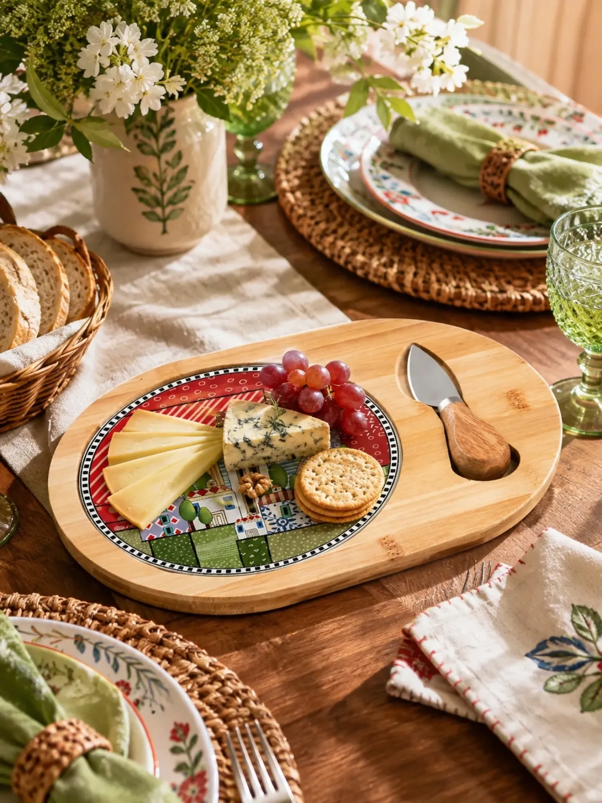 Conjunto Tábua com Faca para Queijo Egan Italy Paese Mio 