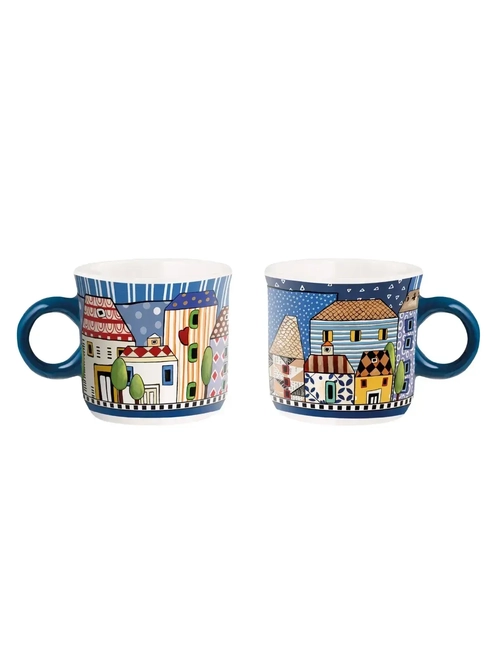 Conjunto 2 xícaras expresso 90ml Egan Italy Paese Mio Azul