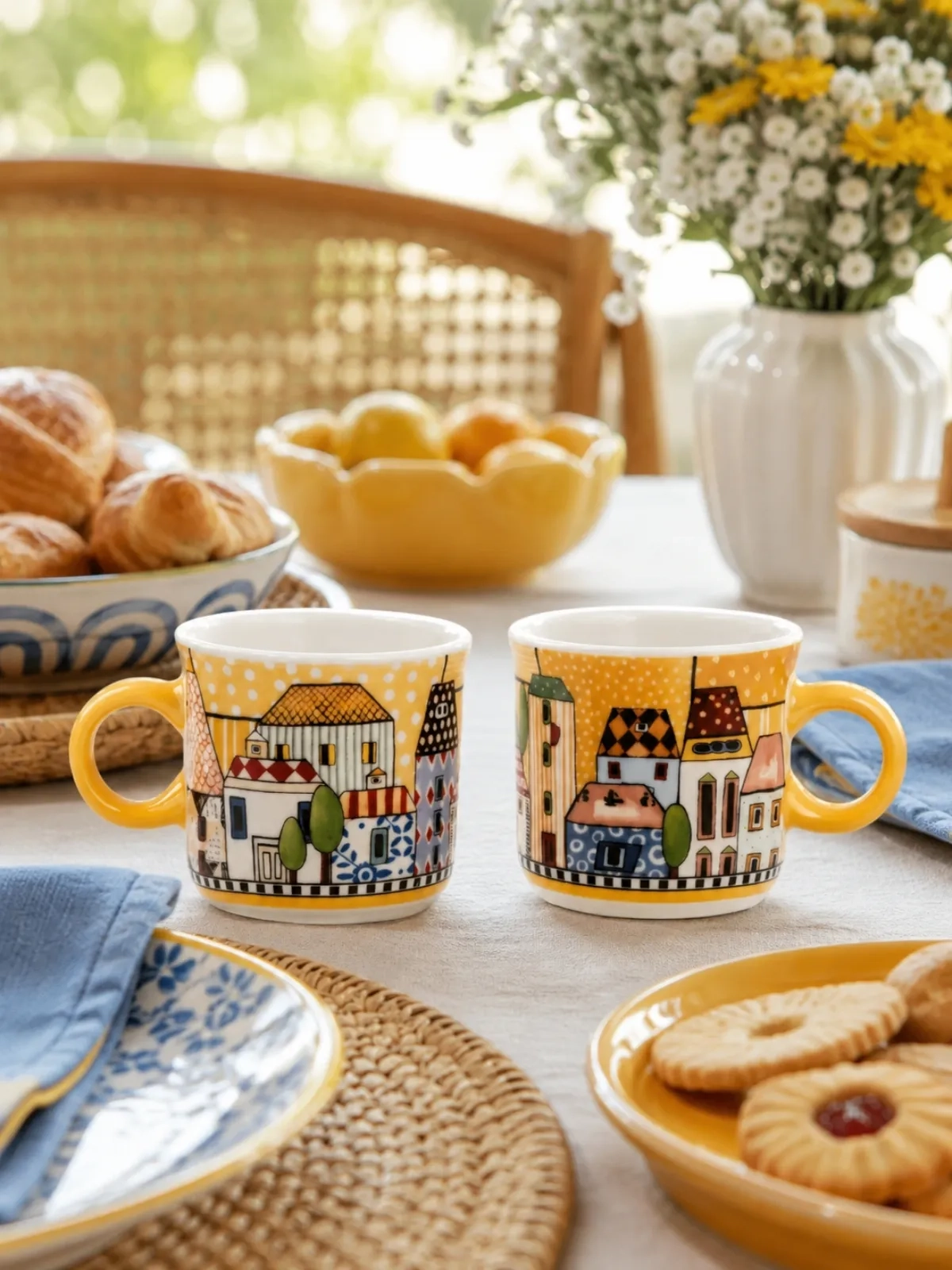 Conjunto 2 xícaras expresso 90ml Egan Italy Paese Mio Amarelo