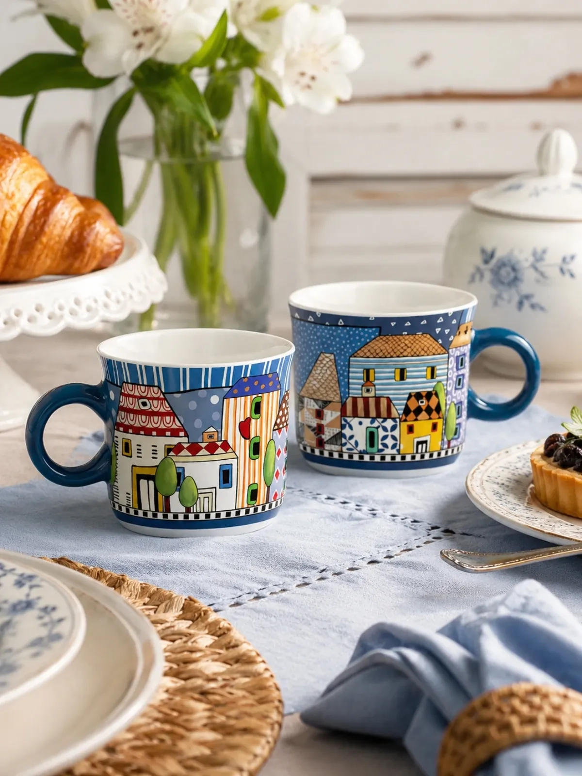 Conjunto 2 xícaras expresso 90ml Egan Italy Paese Mio Azul