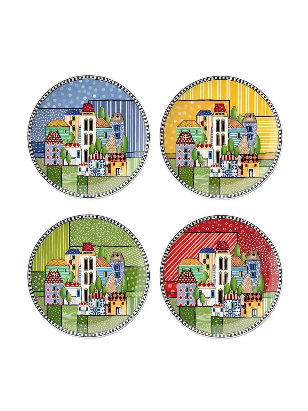Conjunto 4 pratos 19cm Egan Italy Paese Mio 