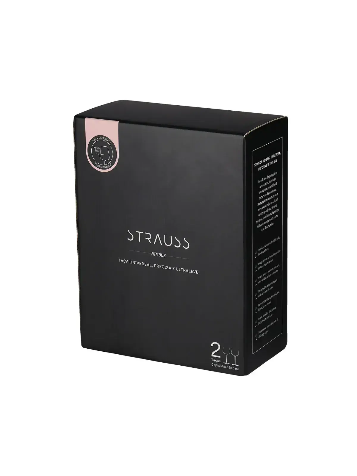 Conjunto 02 Taças Cristal Nimbus para Vinho Sommelier - Strauss 540ml