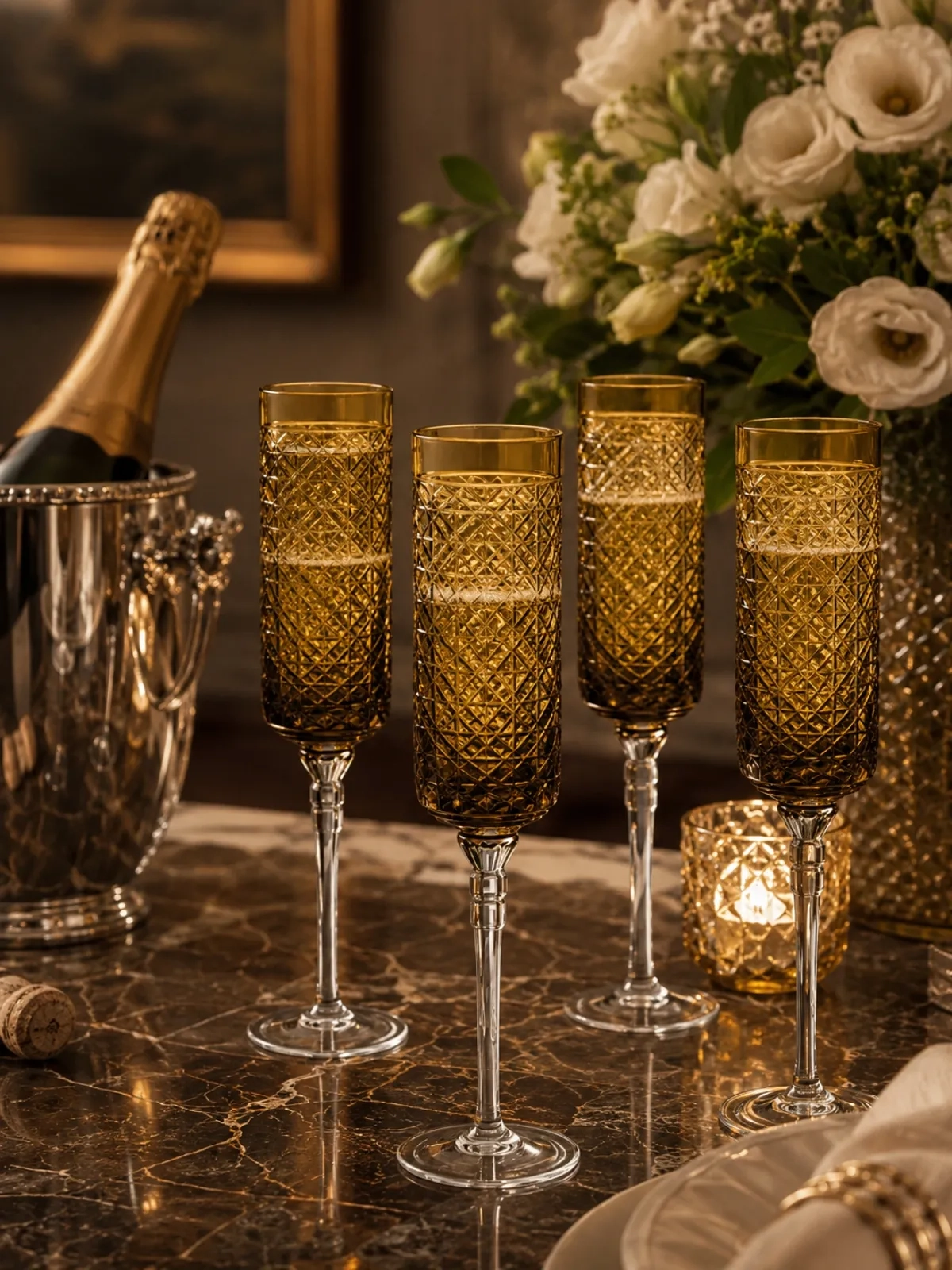 Taça de Cristal para Champagne Simetria 200ml - Strauss Sépia
