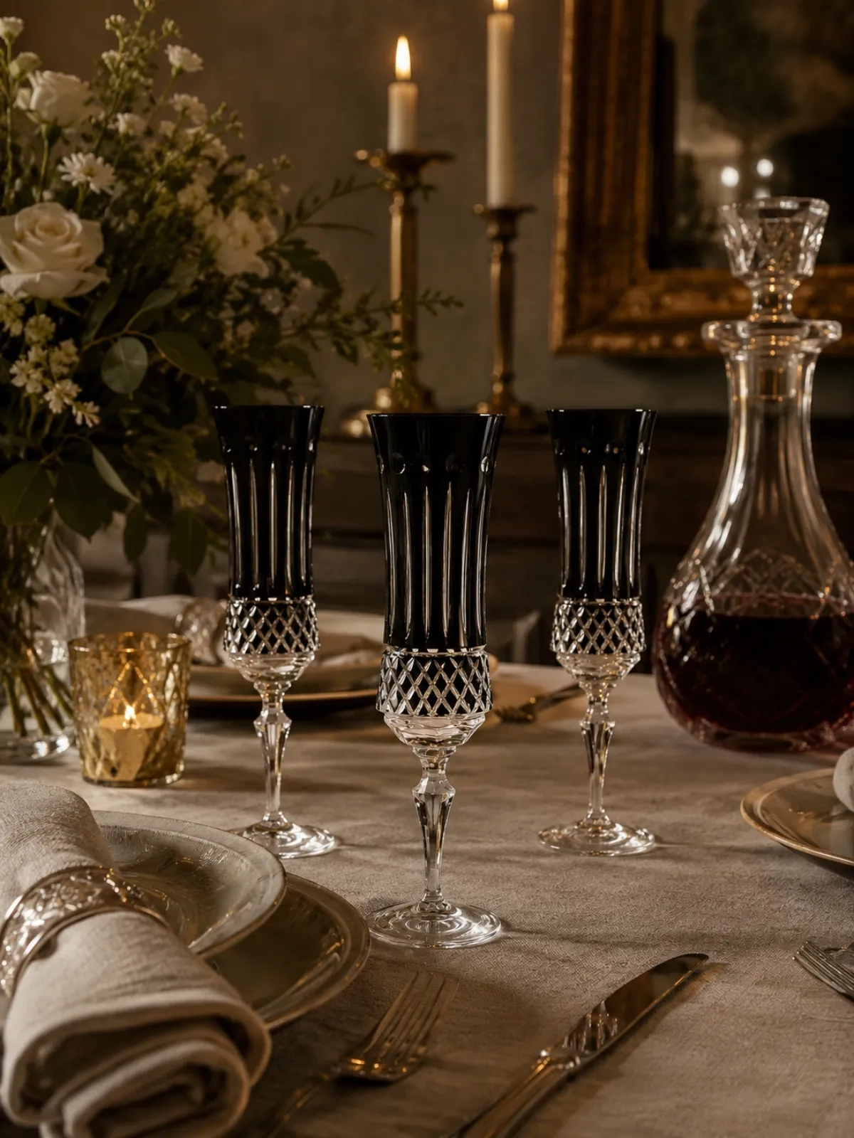Taça de Cristal para Champagne Londres 185ml - Strauss Preto
