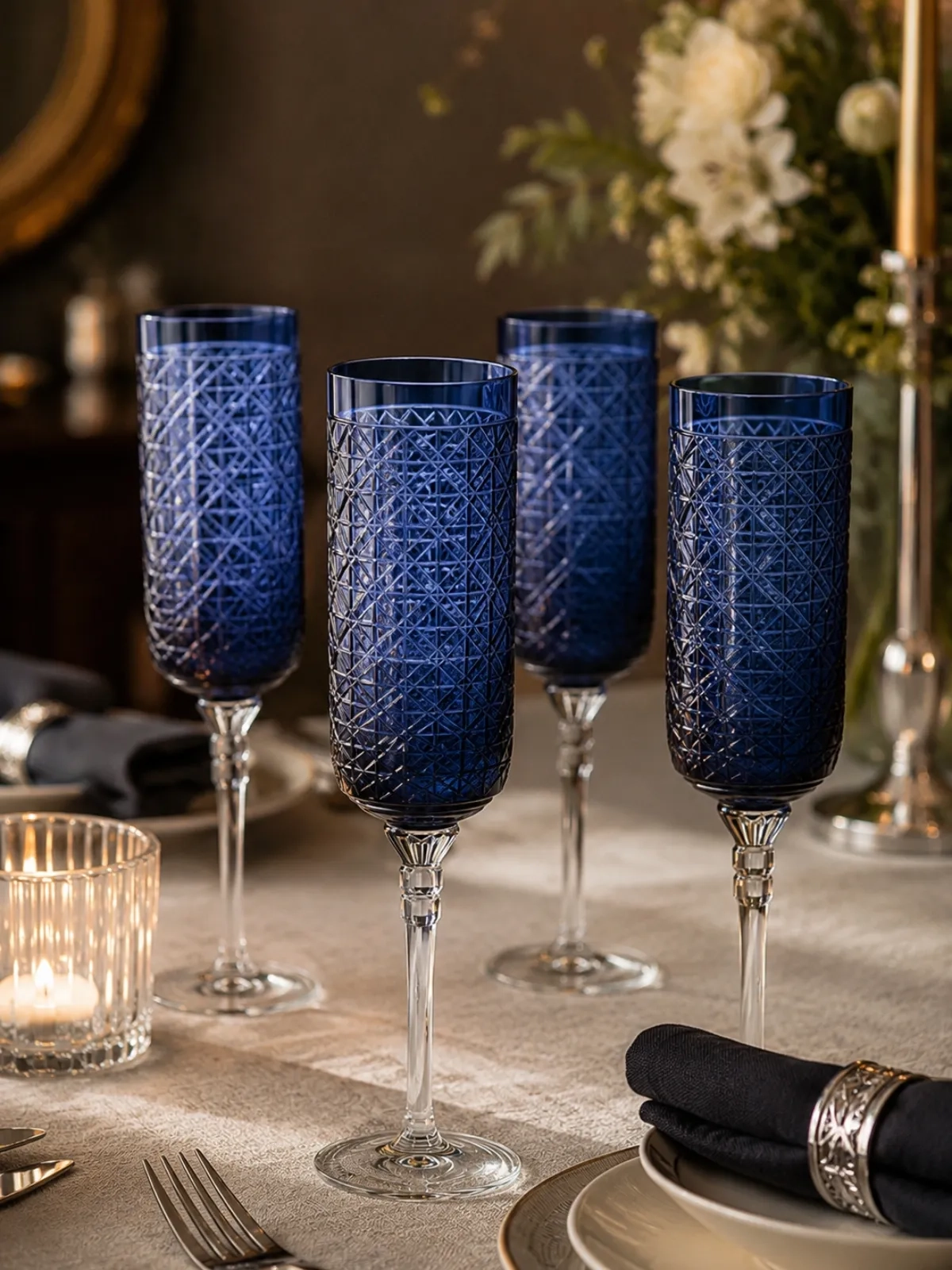 Taça de Cristal para Champagne Simetria 200ml - Strauss 200ml