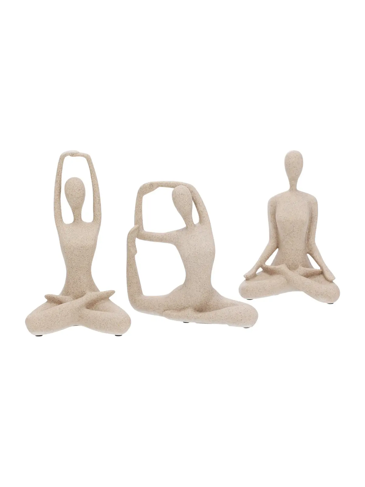 Kit Esculturas Decorativas Yoga em Polirresina 