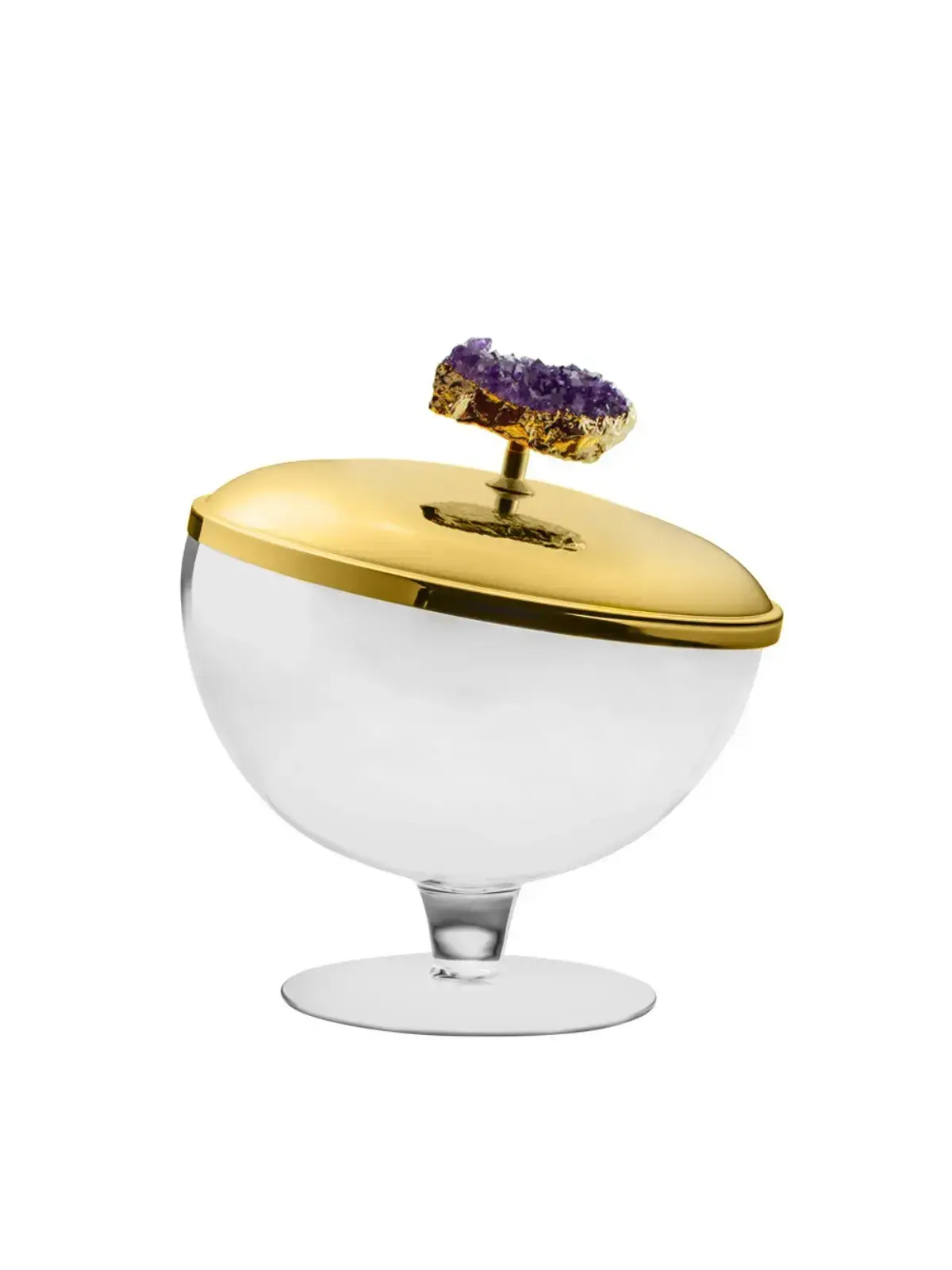 Compoteira Pedra Druza em Ouro 24k - Riva 