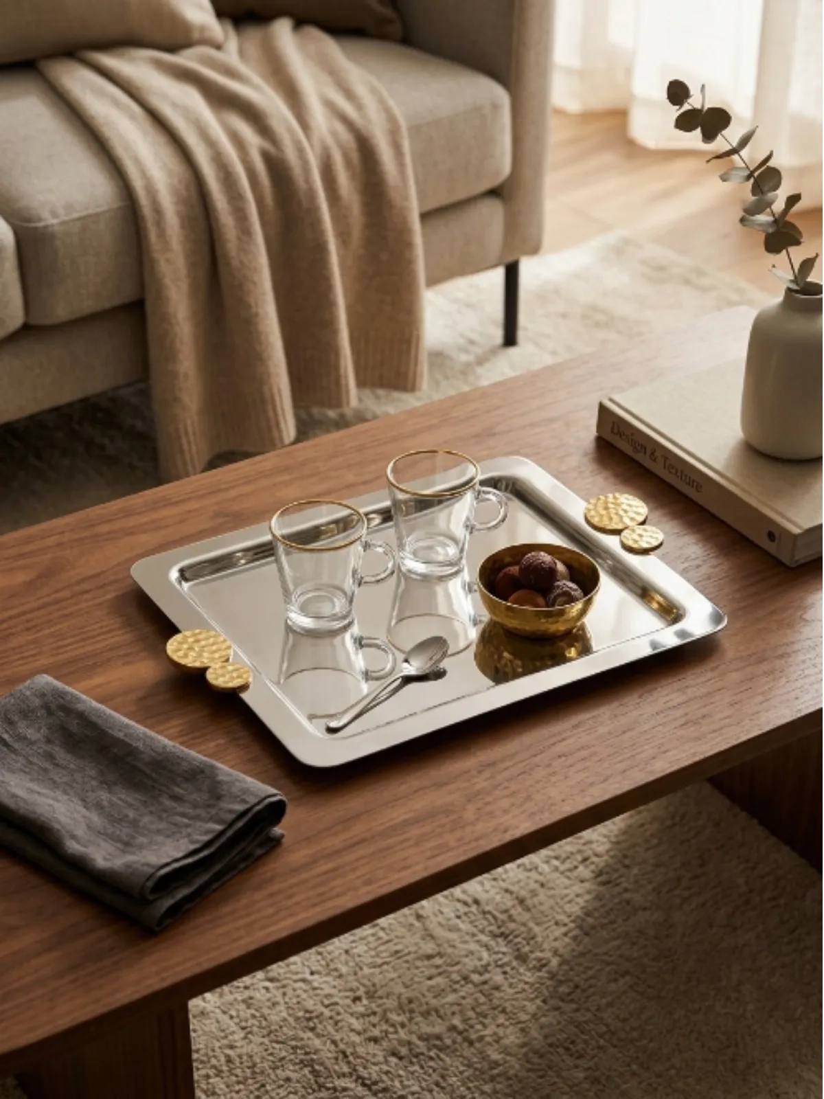 Bandeja Salvinha Riviera Nocc com Detalhes em Ouro 24k - Riva 