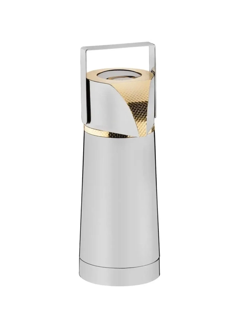 Garrafa Térmica Pump com Ampola 1.0L Inox com Detalhes em Ouro 24k - Riva