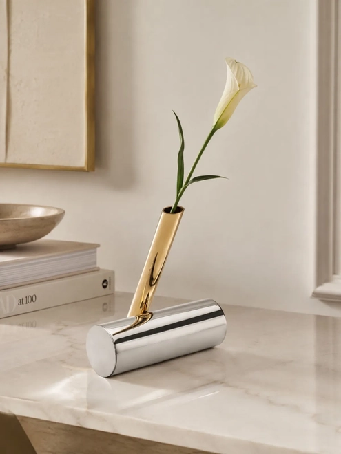 Solitario Canon em ouro (24k) Com Base de Metal St James