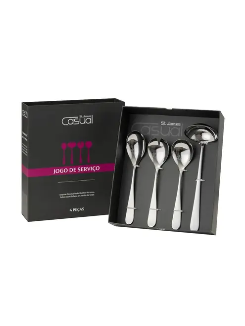 Jogo de Servir 4 Peças New Breeze St James Inox