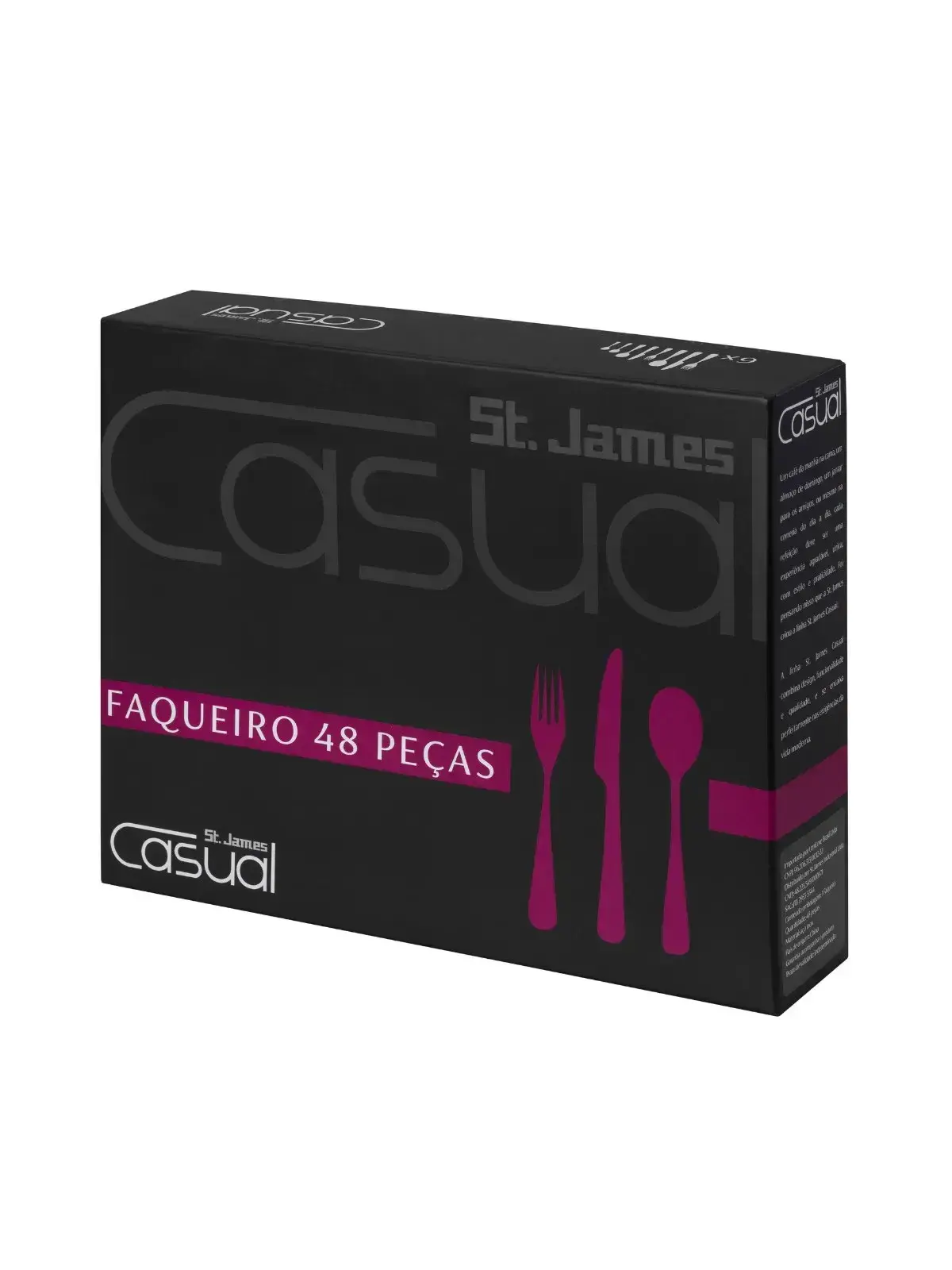 Faqueiro 48 Peças New Breeze St James Inox 