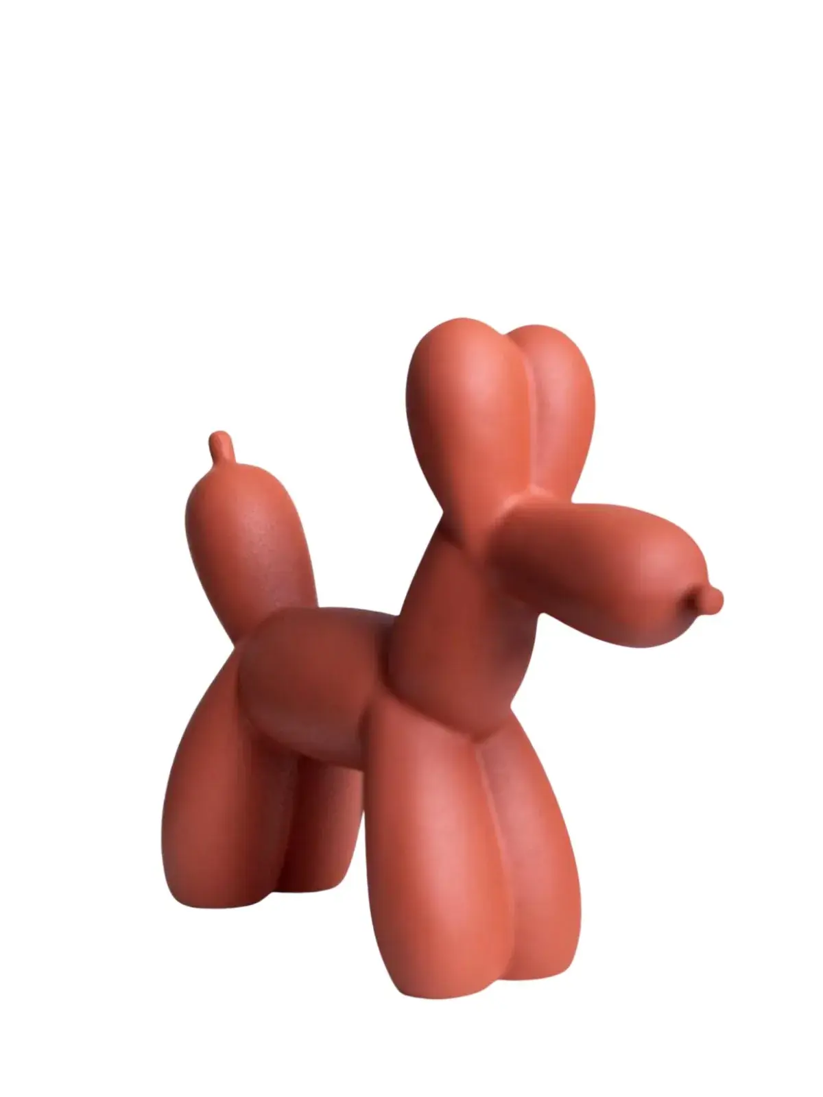 Escultura Decorativa Cachorro Balão em Resina  24X ALT 21 Terracota