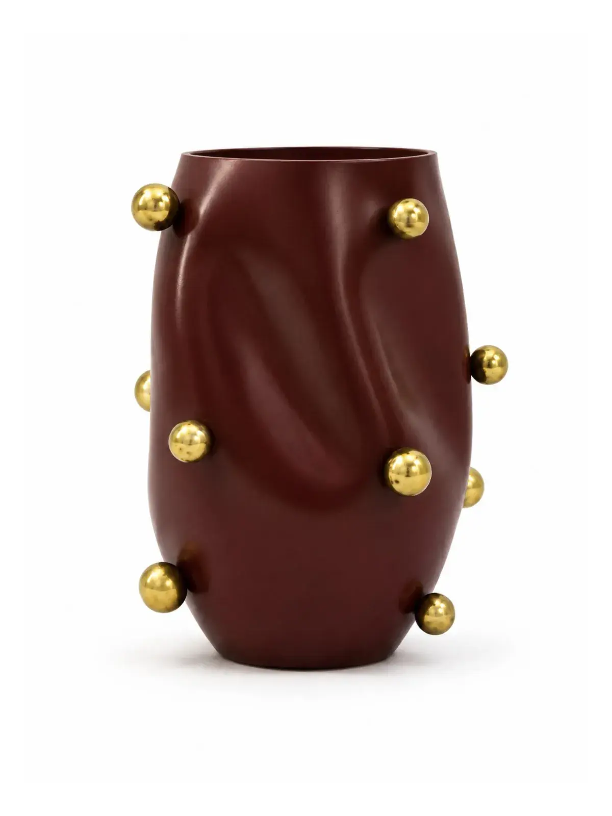 Vaso Orgânico com Esferas Douradas Cereja