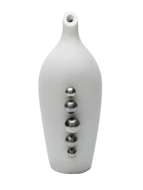 Vaso Orgânico com Esferas em Prata