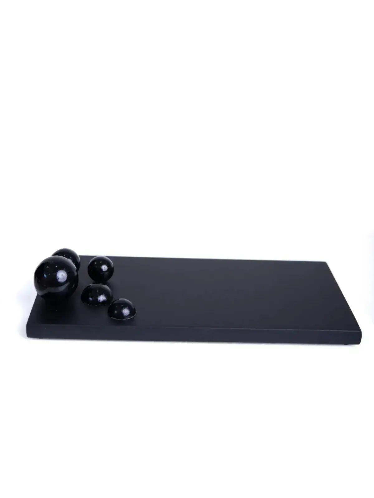 Bandeja em MDF Decorativa e Organizadora Esferas Negras Preto