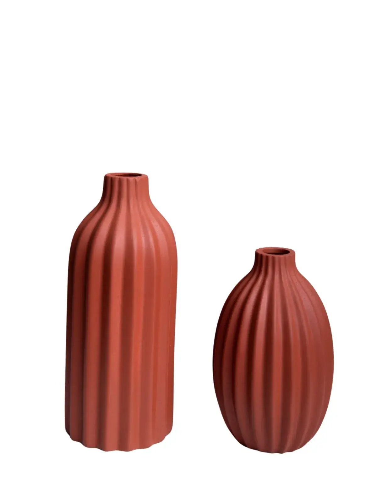 Conjunto de Vasos Decorativos Duo Indiano 19X14 e 15X14 Terracota