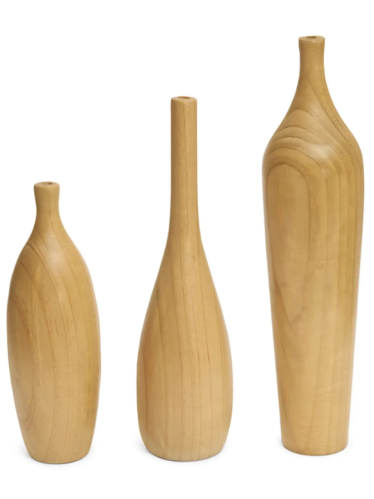 Kit Vaso Decorativo em Madeira 