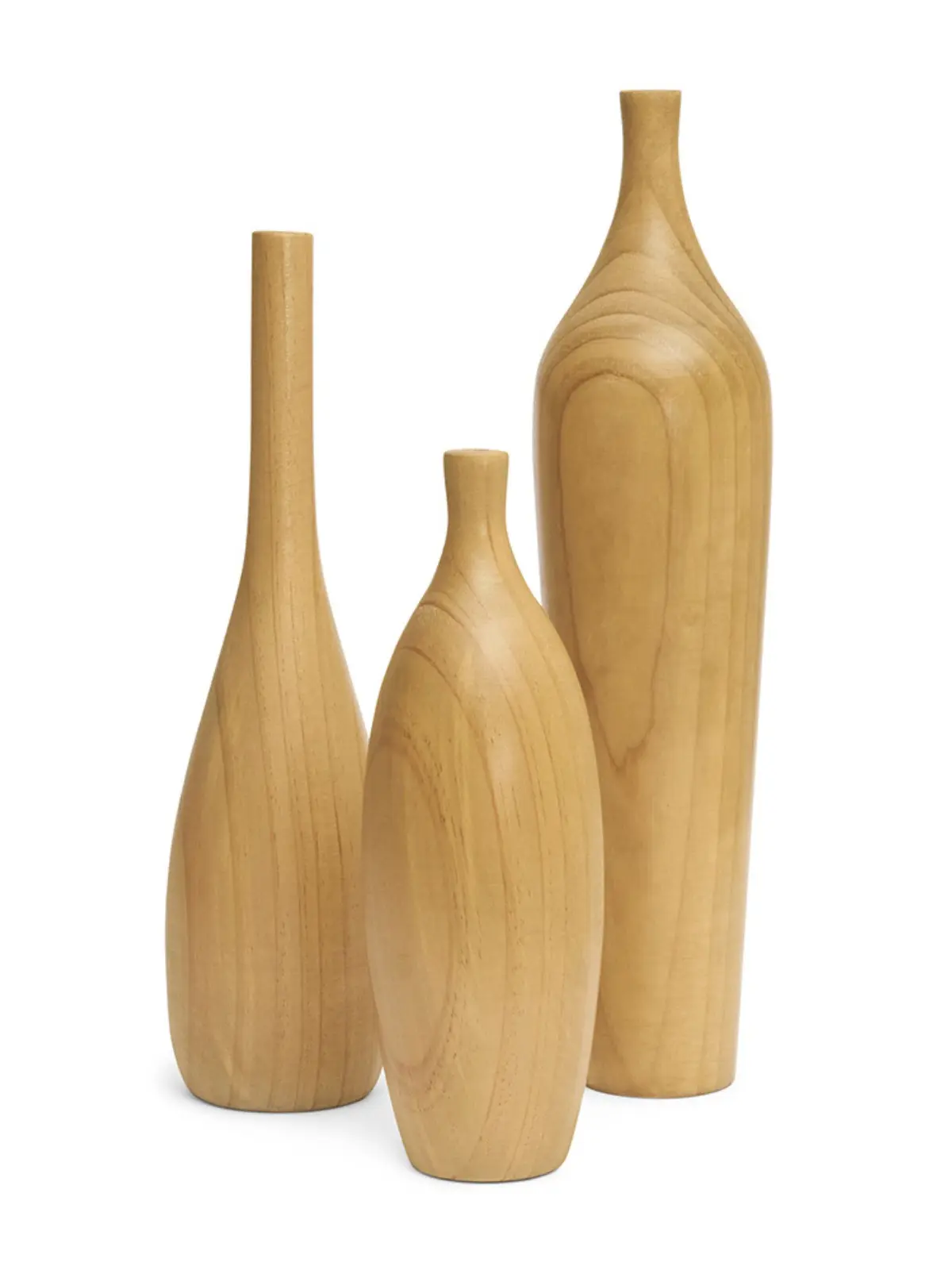 Kit Vaso Decorativo em Madeira 