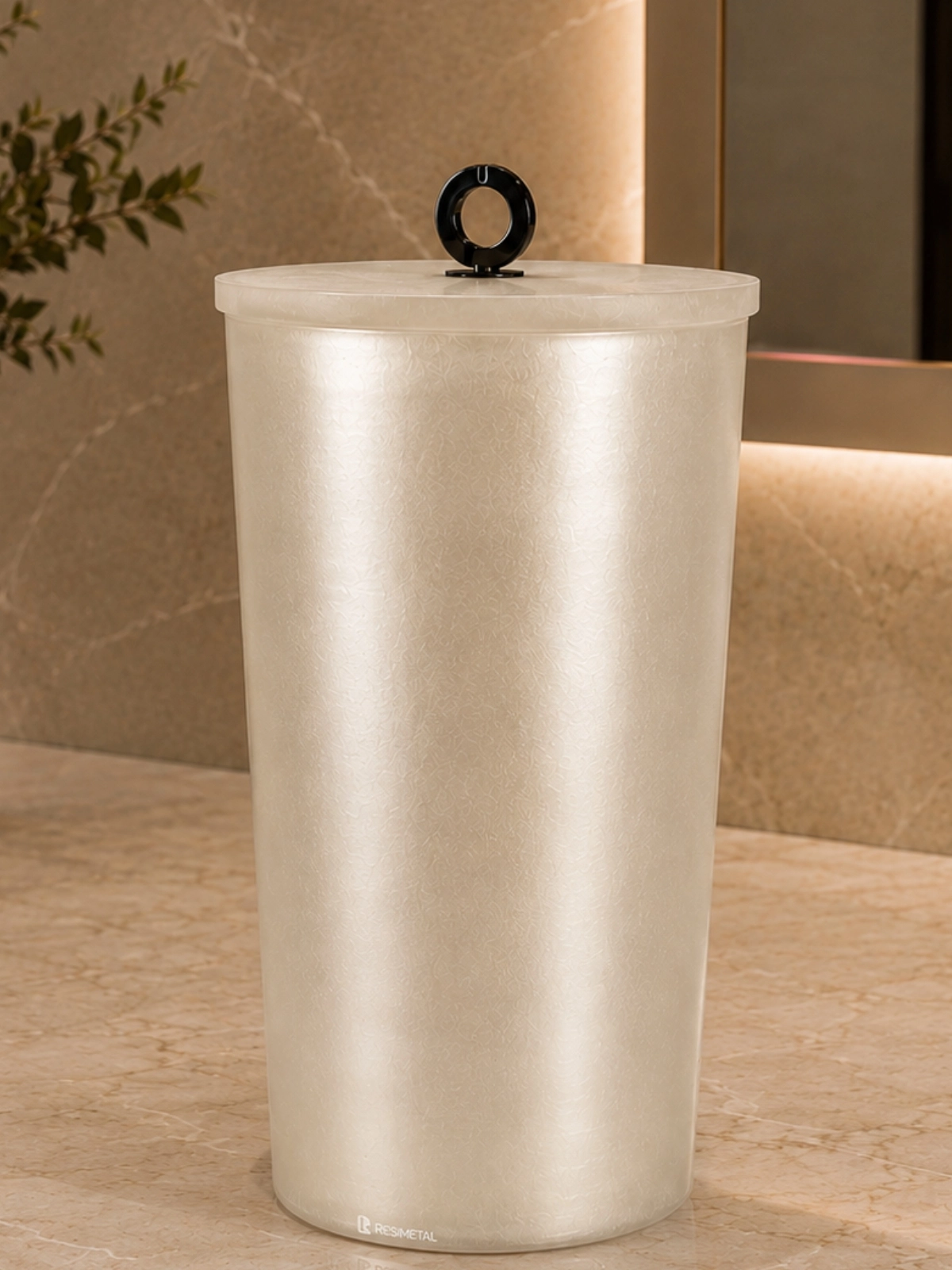 Conjunto Banheiro com Puxador Ello em Bronze Escovado Pérola Fosco - Resimetal 
