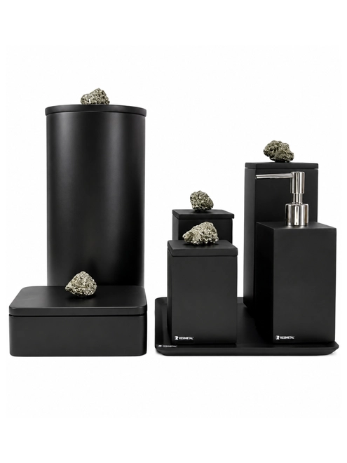 Conjunto de Banheiro com Puxador Pedra Pirita - Resimetal