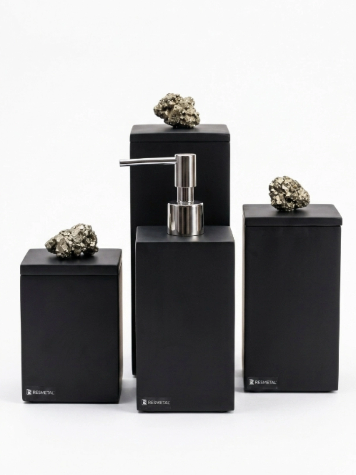 Conjunto de Banheiro com Puxador Pedra Pirita - Resimetal 