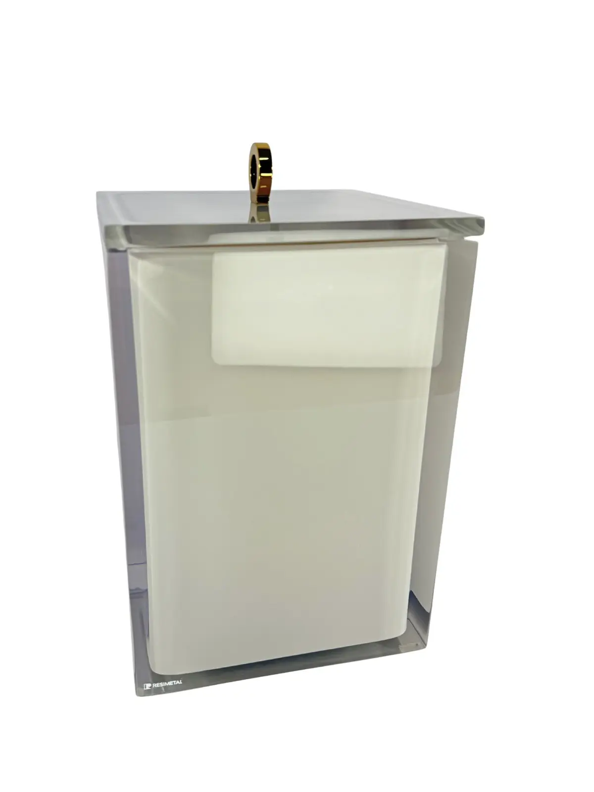 Conjunto de Banheiro com Puxador Ello em Gold Cristal/Linho - Resimetal 