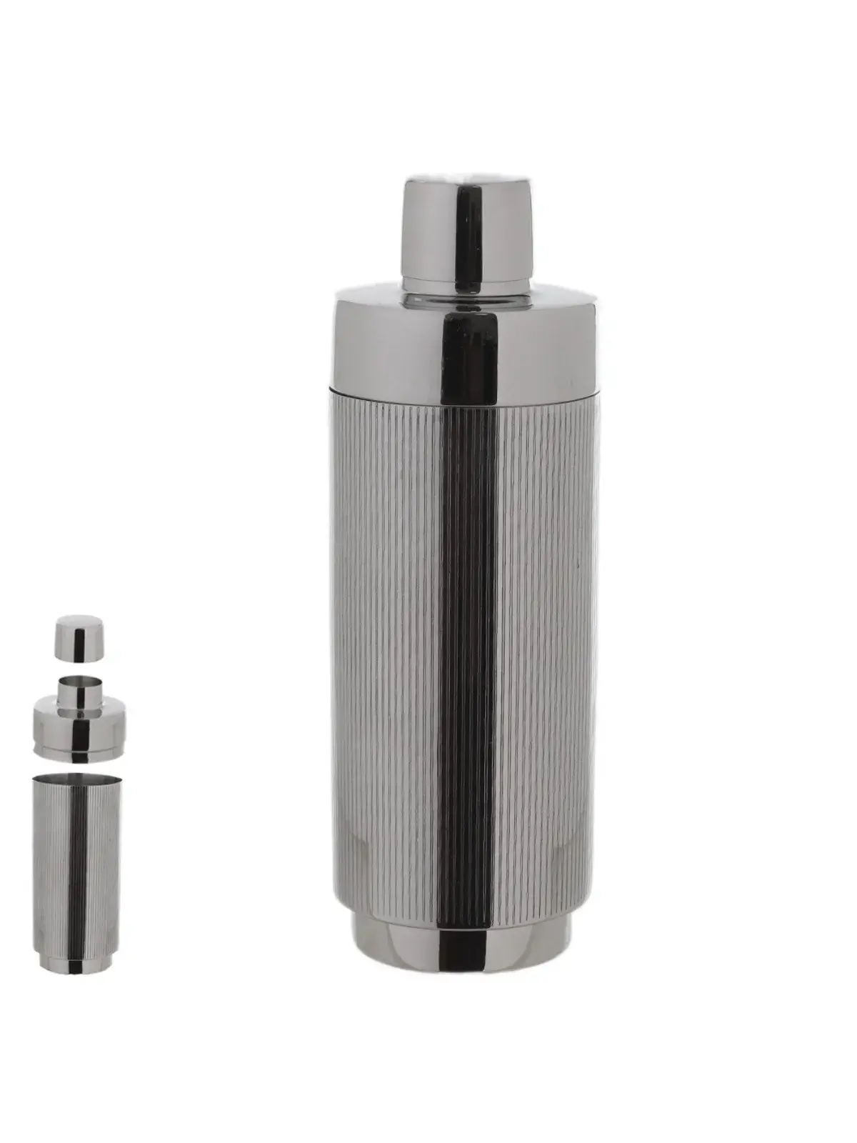 Coqueteleira Aço Inox Canelado Prata