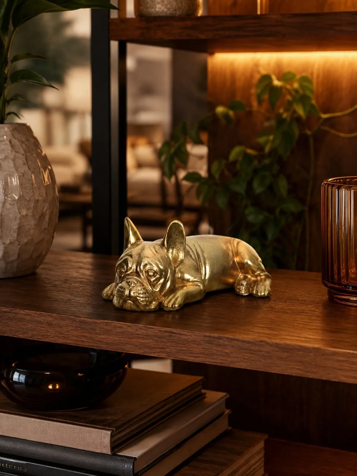 Escultura Decorativa Bulldog Francês em Poliresina 